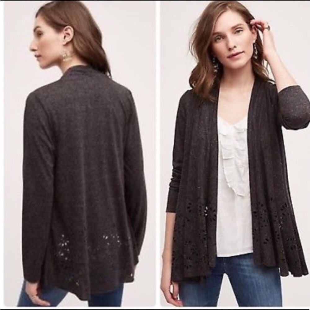 Anthropologie Meadow Rue Open Laser cut  Cardigan Sz SP Petite